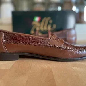 Zelli | Shoes | Brown Zelli Mens Italian Loafers Ostrich 5  display picture 2
